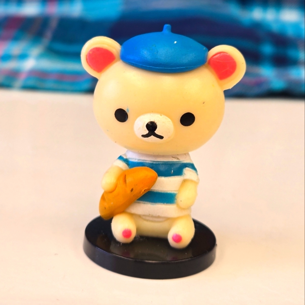 🍒🍒 Cute Korilakkuma Bear with Blue Hat Mini Figurine
